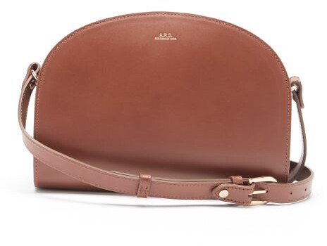A.P.C. Half Moon Smooth-leather Cross-body Bag - Tan - ShopStyle
