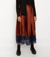 Thumbnail for your product : New Look Till We Cover Rust Spot Lace Trim Midi Skirt