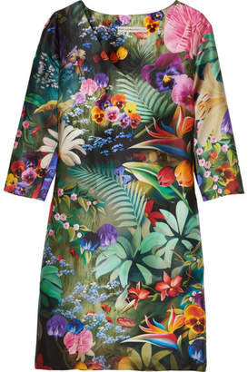 Mary Katrantzou Shea Floral-print Silk-faille Dress - Green
