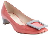 Thumbnail for your product : Armani 746 Armani rose leather buckle detail square toe pumps