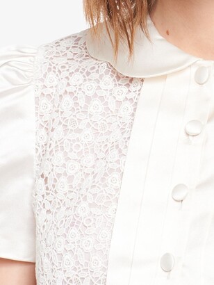 Miu Miu Duchess lace-panelled blouse