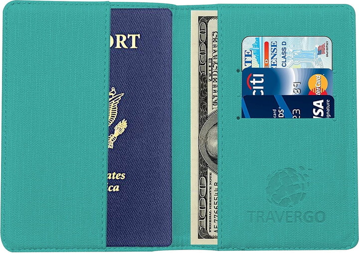 GoGreen Power Canvas Passport Holder, Blue TR1220BL