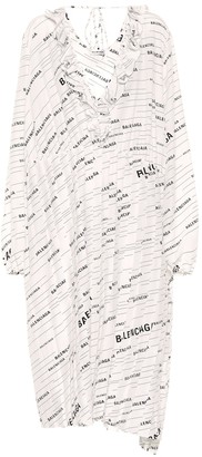 Balenciaga Logo silk midi dress