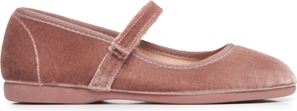 Childrenchic Girls Classic Velvet Mary Janes in Rose