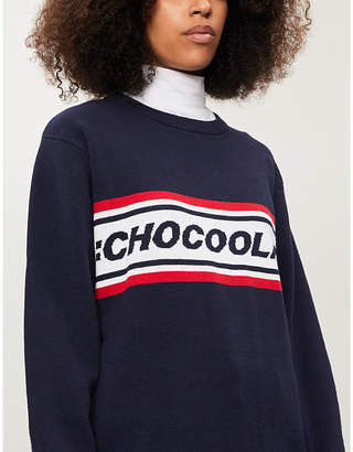 Chocoolate Colour-block cotton-blend knitted jumper