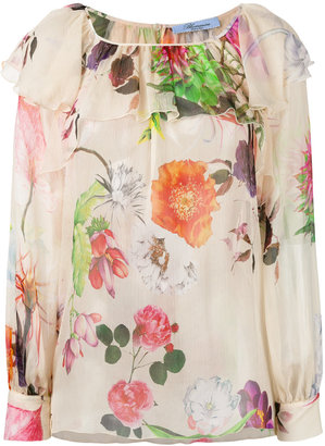 Blumarine floral print ruffled blouse