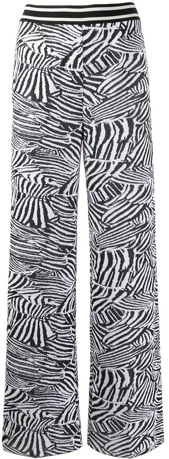 zebra flared trousers