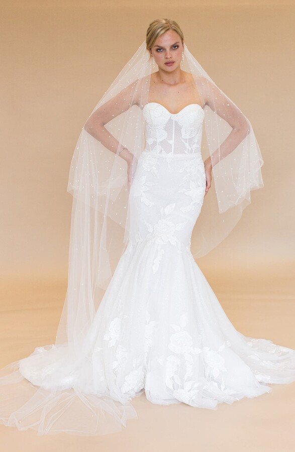 Brides & Hairpins Baylin Imitation Pearl Floor Length Chapel Veil