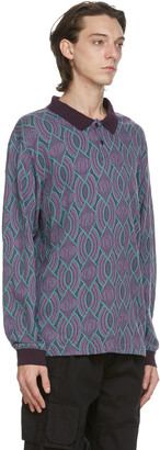 This Is Never That thisisneverthat Purple & Green Aztec Long Sleeve Polo