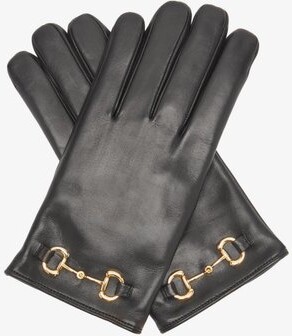 Gucci Horsebit Leather Gloves - Black - ShopStyle