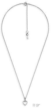 Michael Kors Boxed Two-Piece Sterling Silver Crystal Pendant Necklace Stud Earrings Set