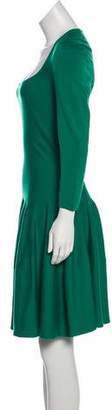 Alexander McQueen Wool Knee-Length Dress Green Wool Knee-Length Dress