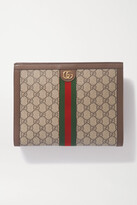 Thumbnail for your product : Gucci Ophidia Textured Leather-trimmed Printed Coated-canvas Pouch
