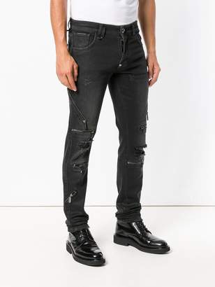 Philipp Plein zip detailed skinny jeans