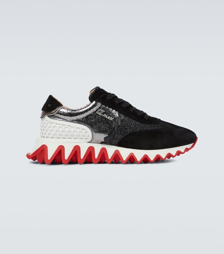 CHRISTIAN LOUBOUTIN Loubishark Suede, Mesh, Rubber and Textured