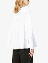 Thumbnail for your product : VVB Flounce-hem organic cotton-poplin shirt