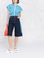 Thumbnail for your product : MSGM Stripe Print Ruched Top