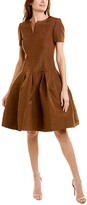 Jewel Neck Silk A-Line Dress 