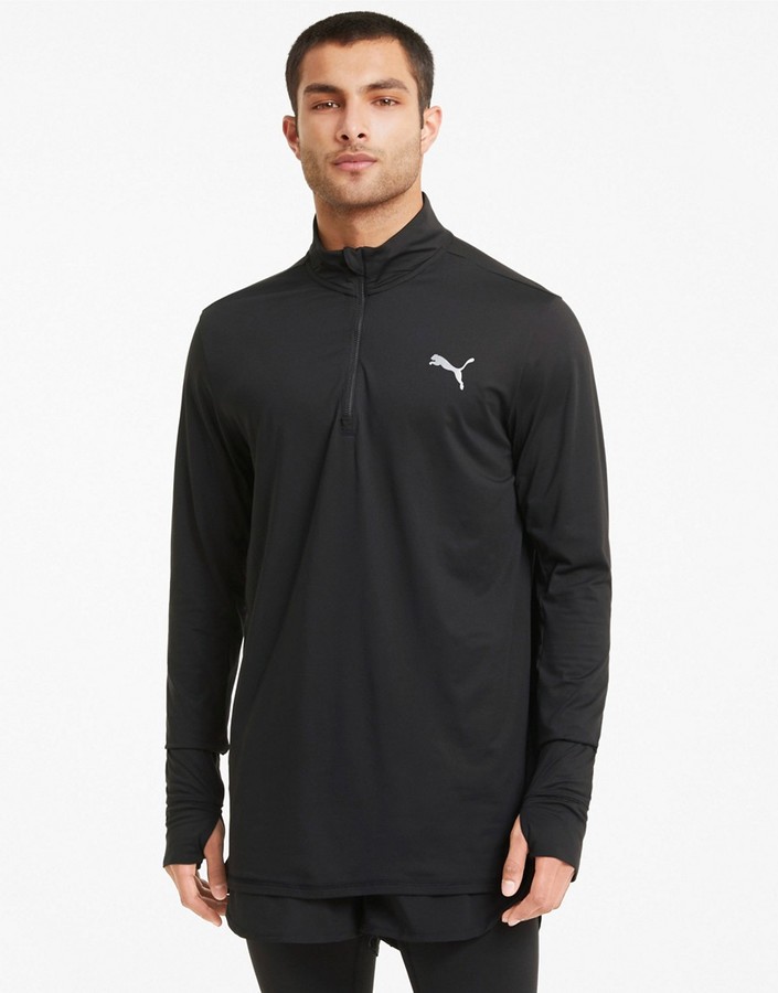 Puma quarter zip top in black - ShopStyle Long Sleeve Shirts