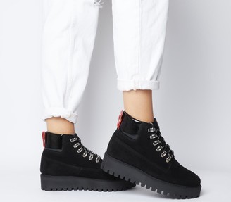 office black suede ankle boots