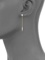 Thumbnail for your product : Meira T Arrow Two-Tone Diamond,14K Yellow & White Gold Drop Earrings