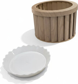 Latitude Run Modern Round Strata Aluminum Garden Planter - Grey Brown Finish Lightweight Outdoor Plant Pot with Drainage