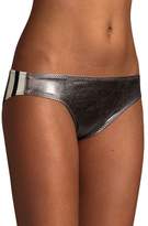 Thumbnail for your product : Norma Kamali Side Stripe Metallic Bikini Bottoms