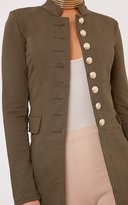 Thumbnail for your product : PrettyLittleThing Deleana Black Longline Military Style Jacket