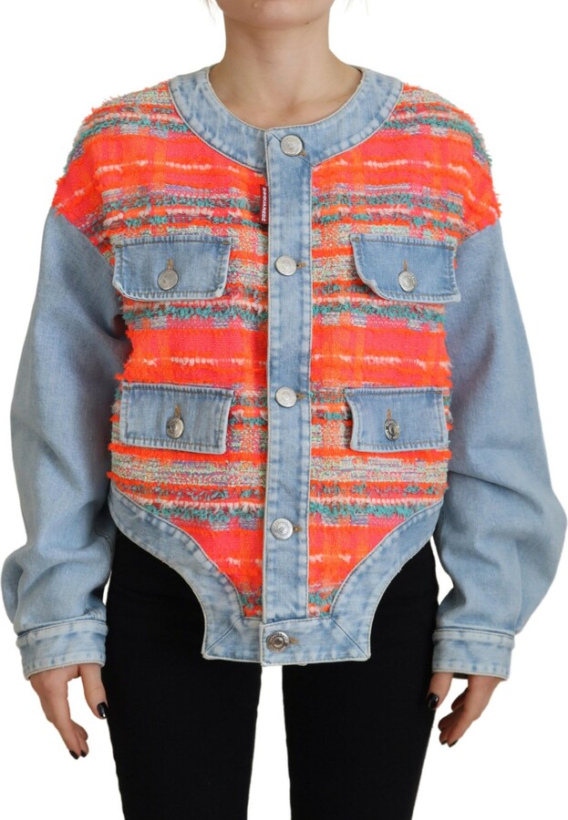 DSQUARED2 ² blue Panelled Button Front blue Women's Jacket (Pre-Owned)