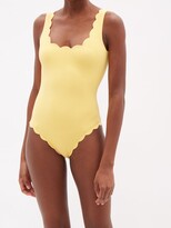 Thumbnail for your product : Marysia Swim Palm Springs Reversible Scalloped-edged Swimsuit - Yellow Pink