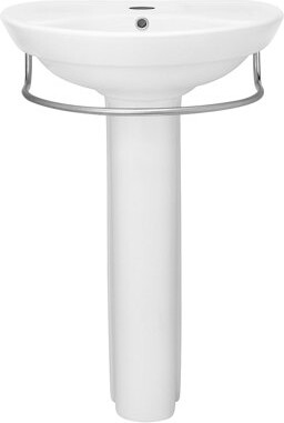 Ravenna 23" Tall White Vitreous China U-Shaped Pedestal Bathroom Sink with Overflow