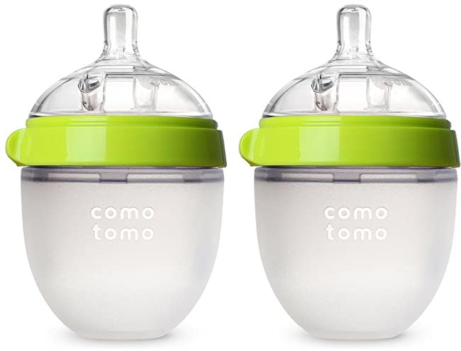Comotomo Baby Bottle, Green, 5 Ounce (2 Count)