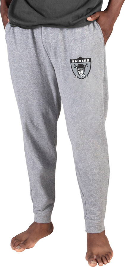 Men's Concepts Sport Gray Las Vegas Raiders Throwback Logo Mainstream Cuffed Terry Pants