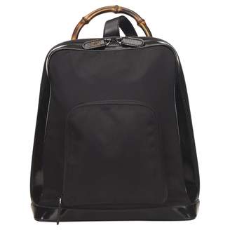 Gucci Vintage Bamboo Black Synthetic Backpacks