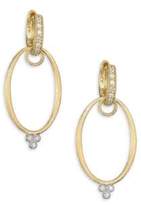 Thumbnail for your product : Jude Frances Provence Diamond & 18K Yellow Gold Oval Earring Charm Frames