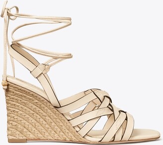 Tory Burch Basket-Weave Espadrille Wedge | New Cream | 5 - ShopStyle