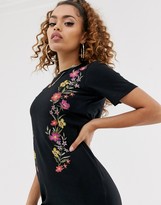 Thumbnail for your product : ASOS DESIGN Petite printed floral midi t-shirt dress