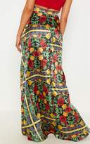 Thumbnail for your product : PrettyLittleThing Floral Printed Satin Wrap Maxi Skirt