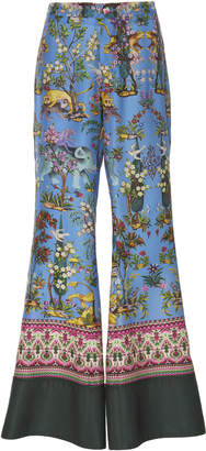 For Restless Sleepers Dioscuri Flared Printed Silk Pants