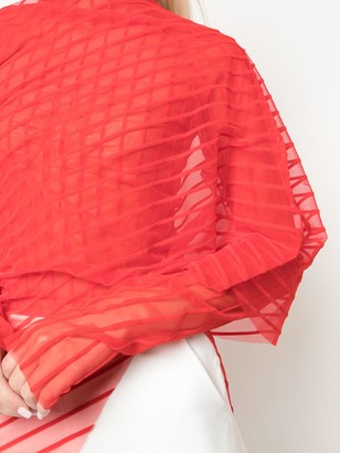 Paula Knorr Velvet Striped Asymmetric Top