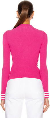 Off-White Knit Industrial Long Sleeve Top in Fuchsia | FWRD