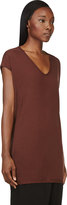 Thumbnail for your product : Rick Owens Burgundy Overlong Jersey T-Shirt