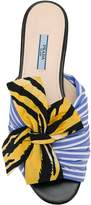 Thumbnail for your product : Prada striped bow sandals