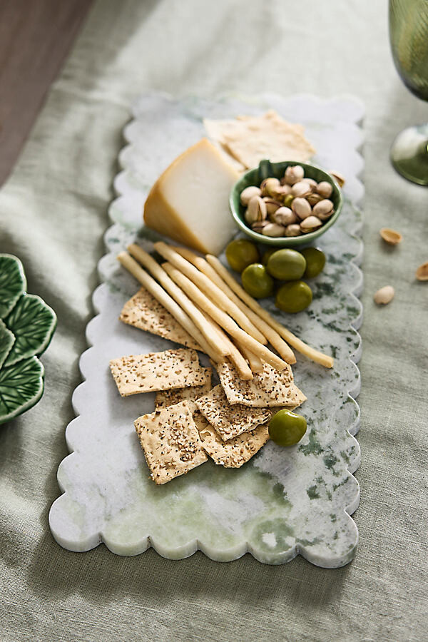 Scalloped Green Marble Serving Board at Terrain