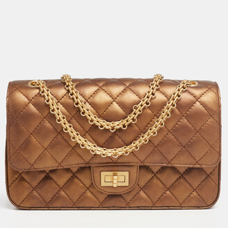 Chanel Metallic Bronze Quilted Leather 2.55 Reissue Classic 225