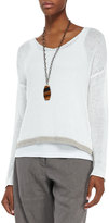 Thumbnail for your product : Eileen Fisher Linen Colorblock Box Top, Women's
