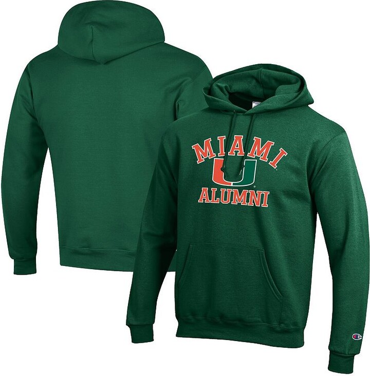 Men's Champion Green Miami Hurricanes Alumni Logo Pullover Hoodie