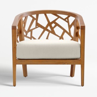 Crate & Barrel Ankara Grey Wash Frame Chair with Fabric Cushion