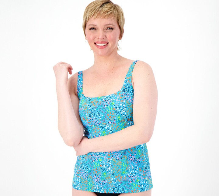 Lands' End Square-Neck Underwire Tankini Swimsuit Top