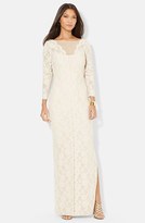 Thumbnail for your product : Lauren Ralph Lauren Women's Lace Long Sleeve Column Gown